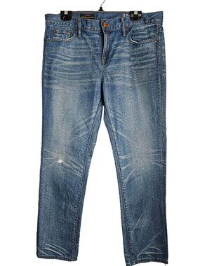 J.Crew Women's Slim Broken In Boyfriend Jeans Size 31 Lightly Distressed Whisker